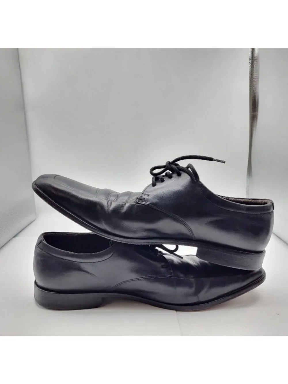 ECCO Men's Black Leather Derby Dress Shoes Square Toe Lace-Up EU 45 11